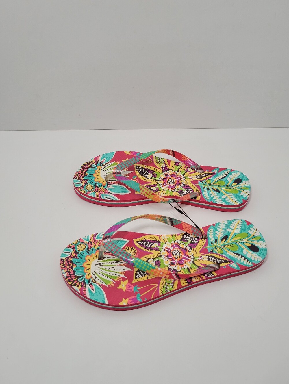 Vera Bradley Rumba Pink Tropical Floral Beach Resort Flip Flop Sandal Sz 7/8 New